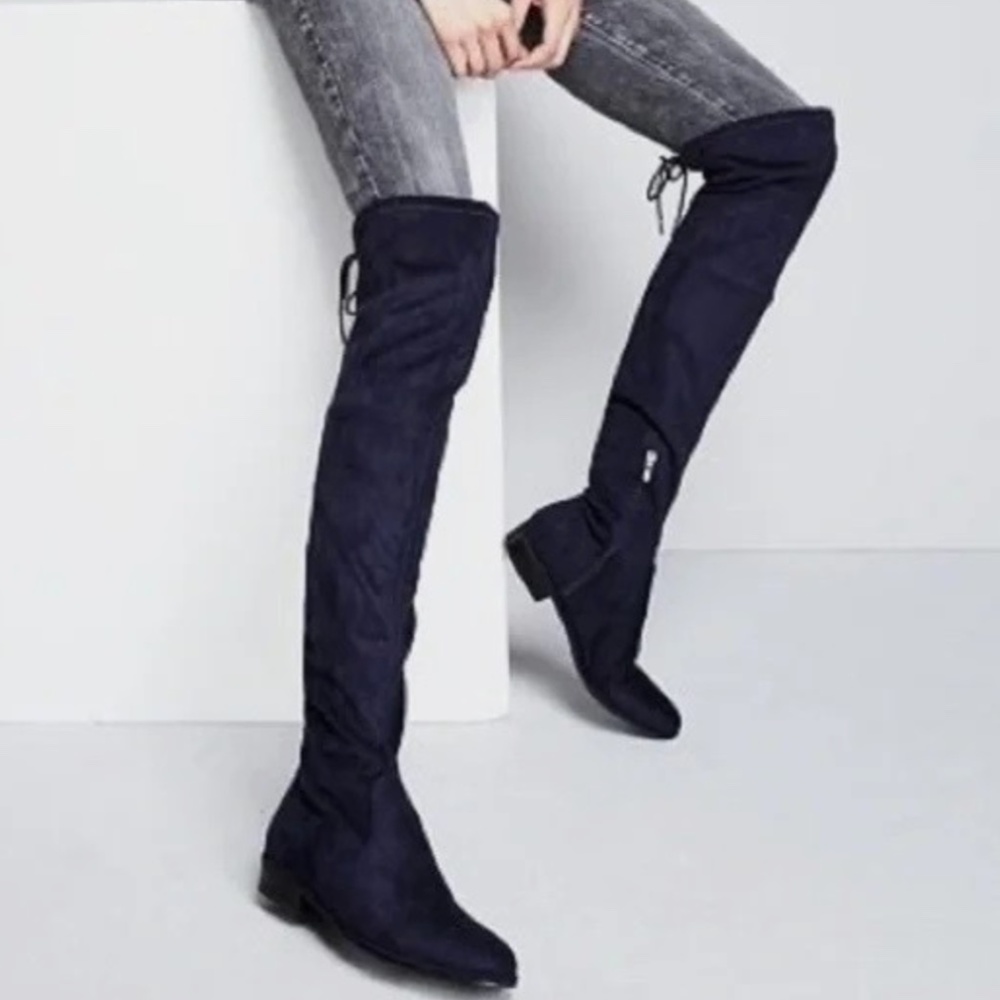 Marc Fisher OTK Boots Blue NIB